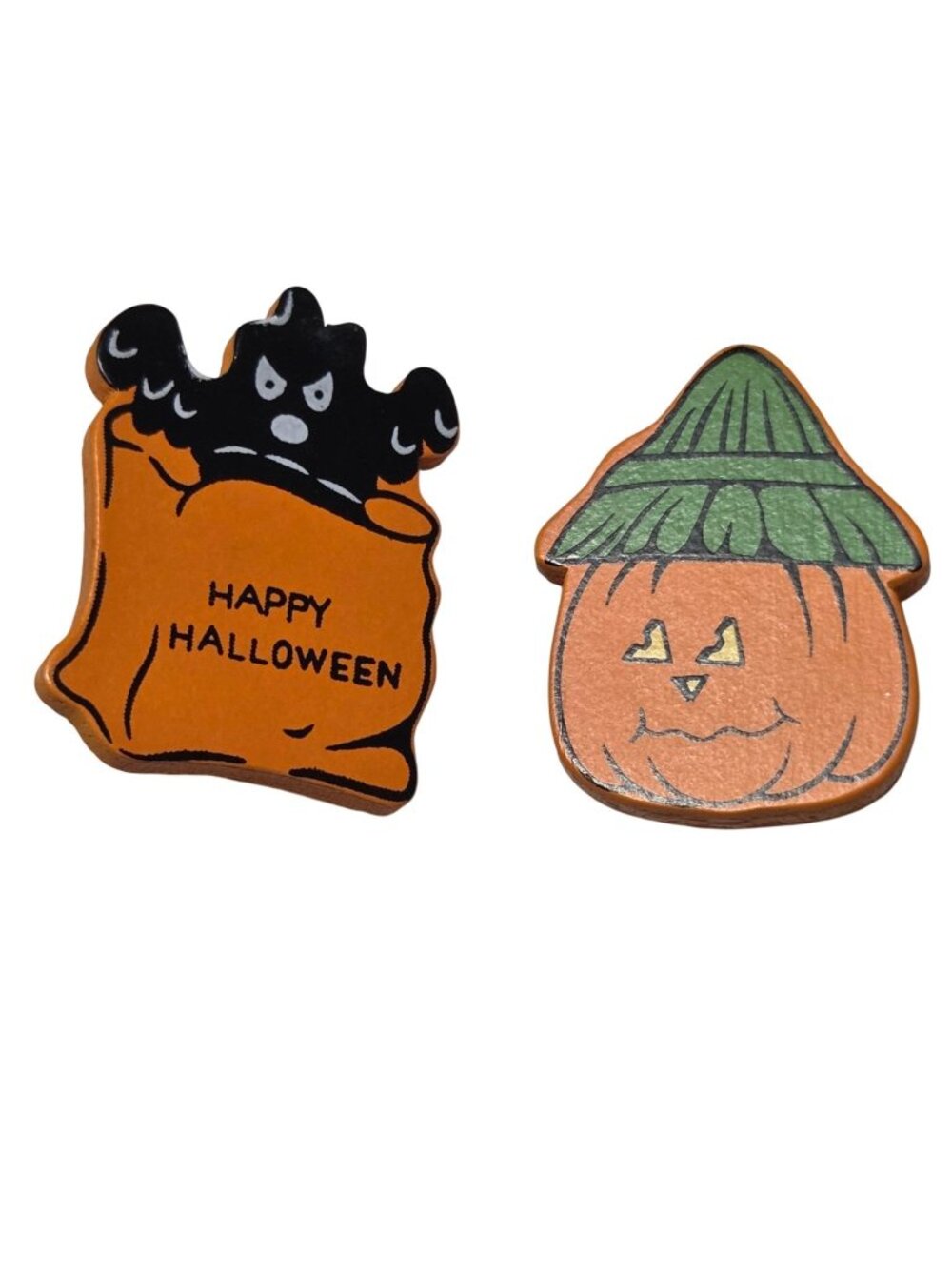 Halloween Pin Set Pumpkin Ghost Designs Handcrafted Spooky Costume Accessory